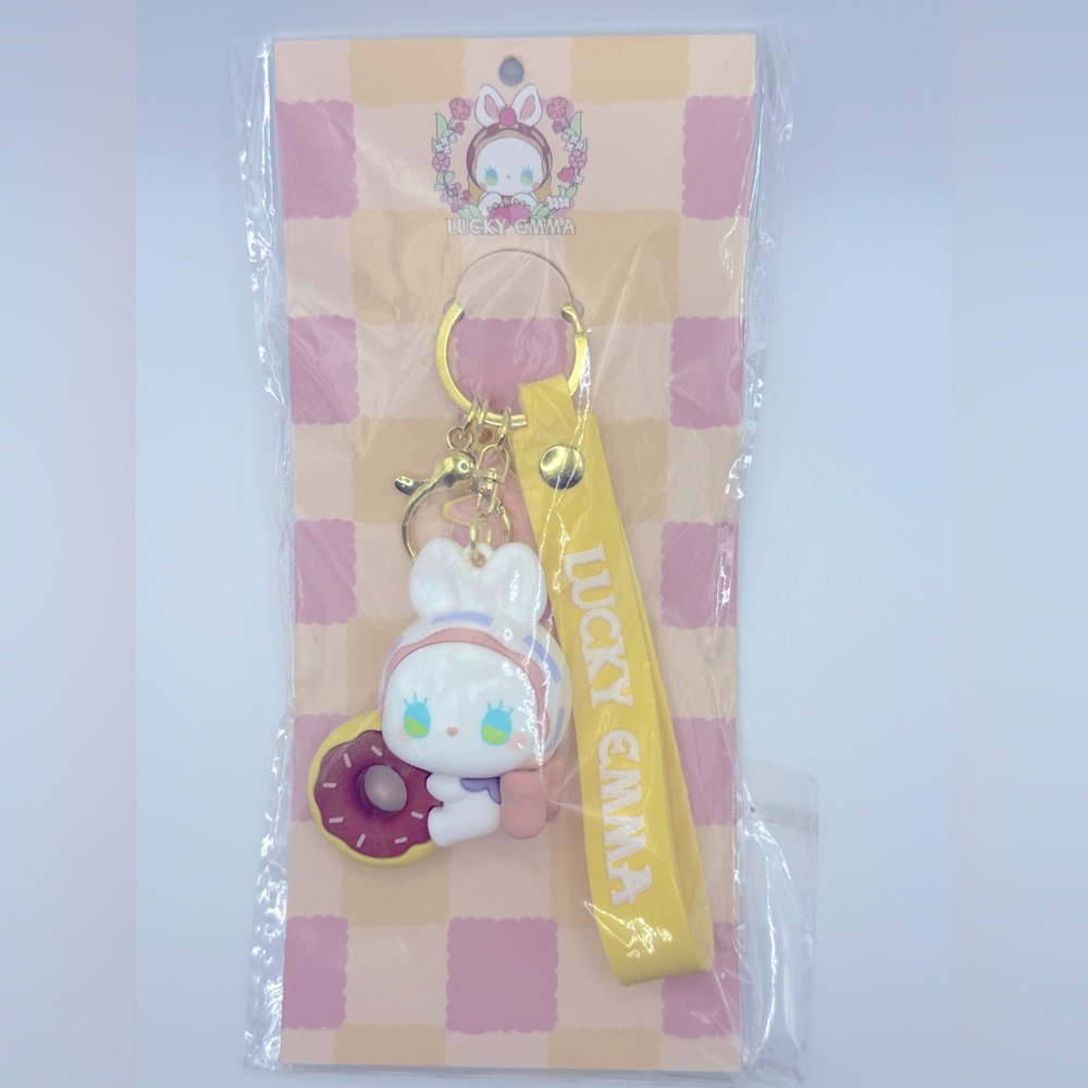Lucky Emma Keychain with Donut Charm